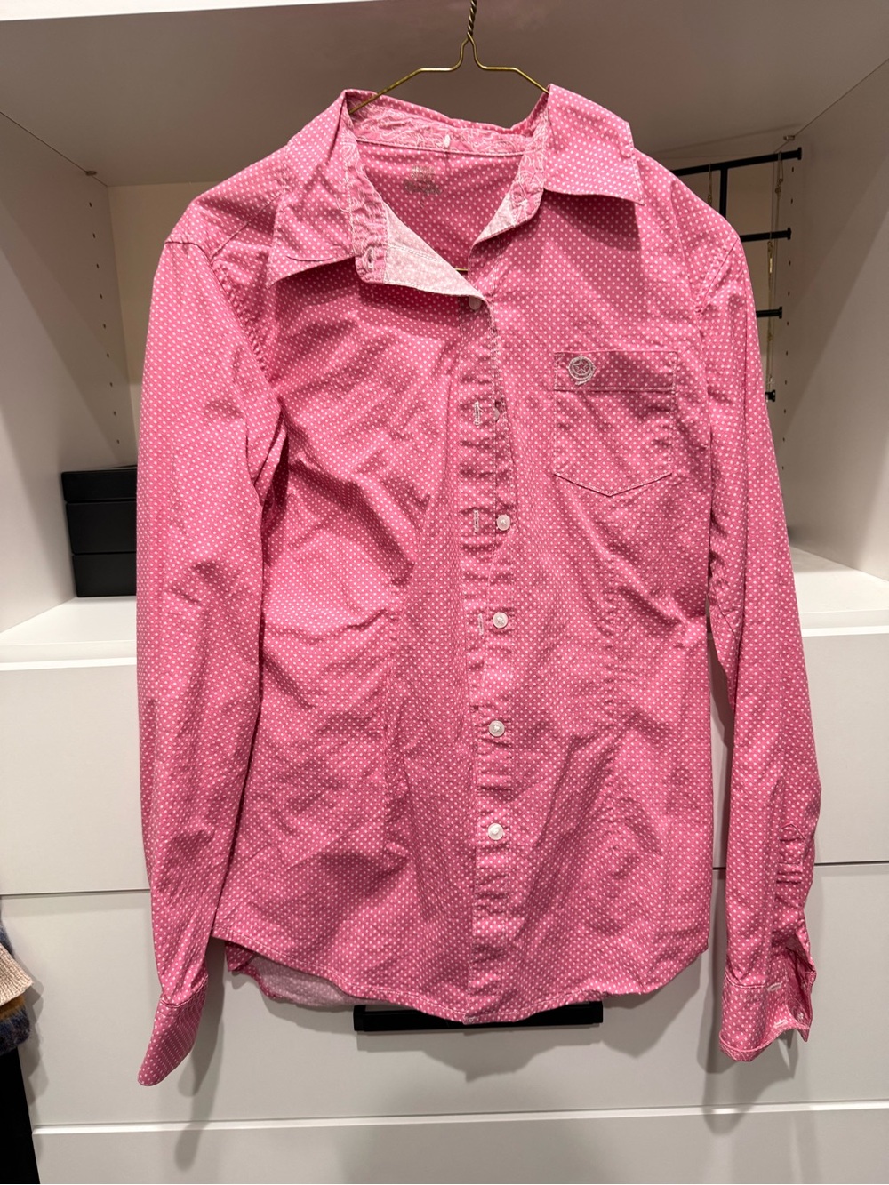 Cinch Pink Polka Dot Button-Down Shirt-George strait collection
